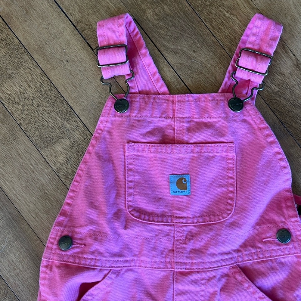 Carhartt Canvas Overalls, Pink, 4T